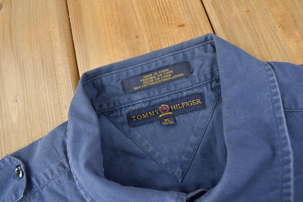 Vintage 1990s Tommy Hilfiger Military Style Button Up Shirt