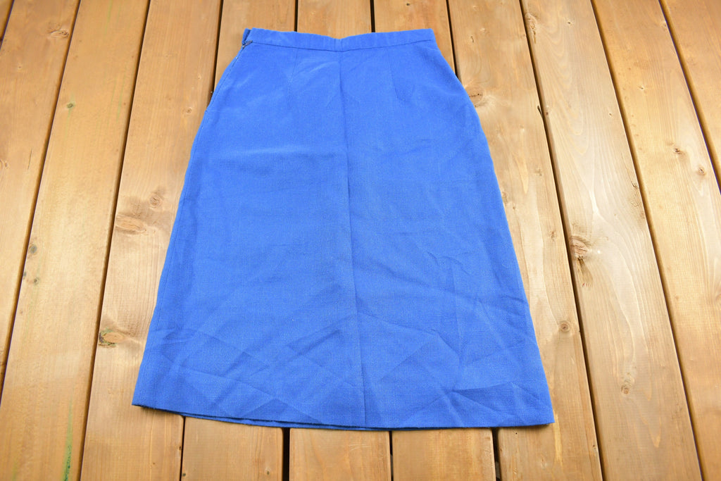 Vintage 1970s Blank Blue Skirt Size 28 Waist  True Vintage  Vintage Skirt  Retro Style  Blue Skirt