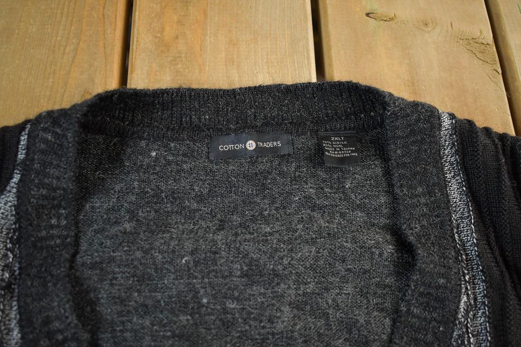 Vintage 2000s Cotton Traders Knit Cardigan Sweater Men's 2XLT