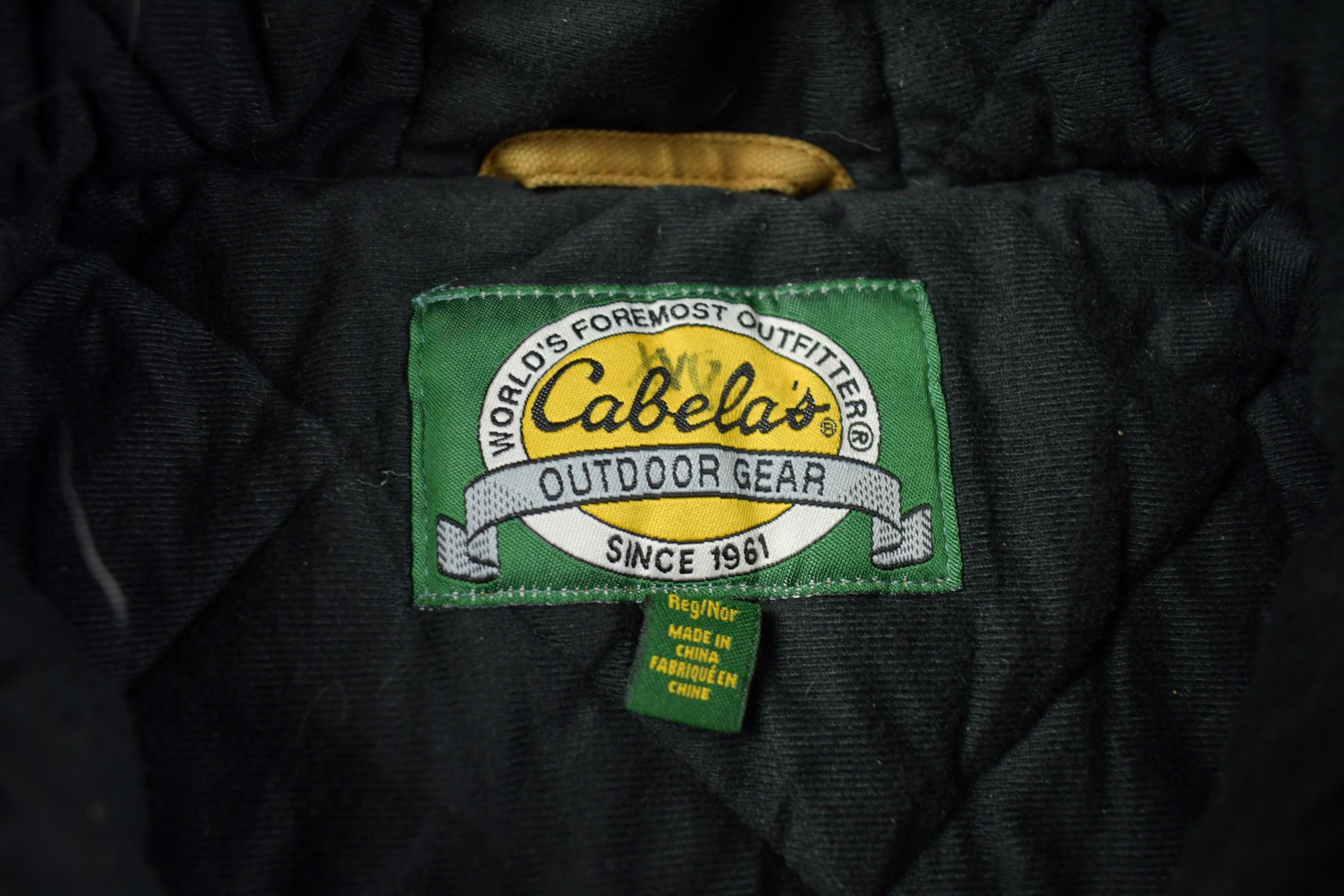 Vintage 1990s Hooded Cabelas Embroidered Outdoor Gear Workwear Jacket