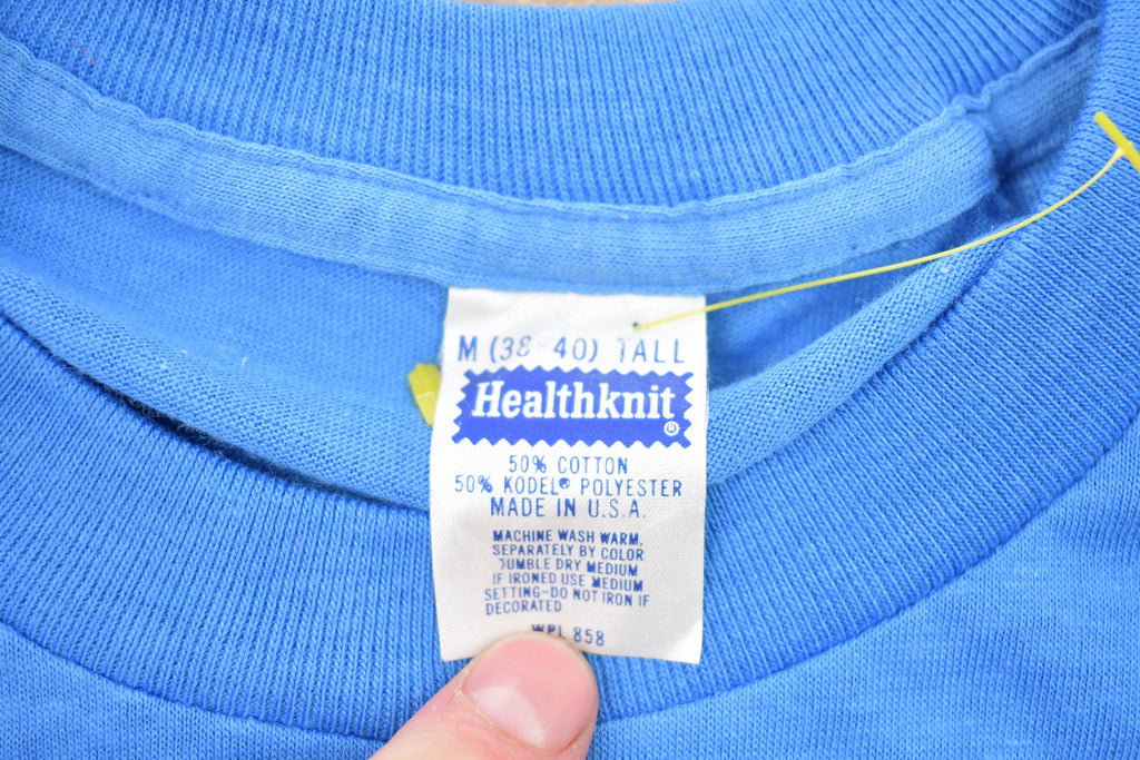 Vintage 1970s Health Knit Blue Basic T-Shirt