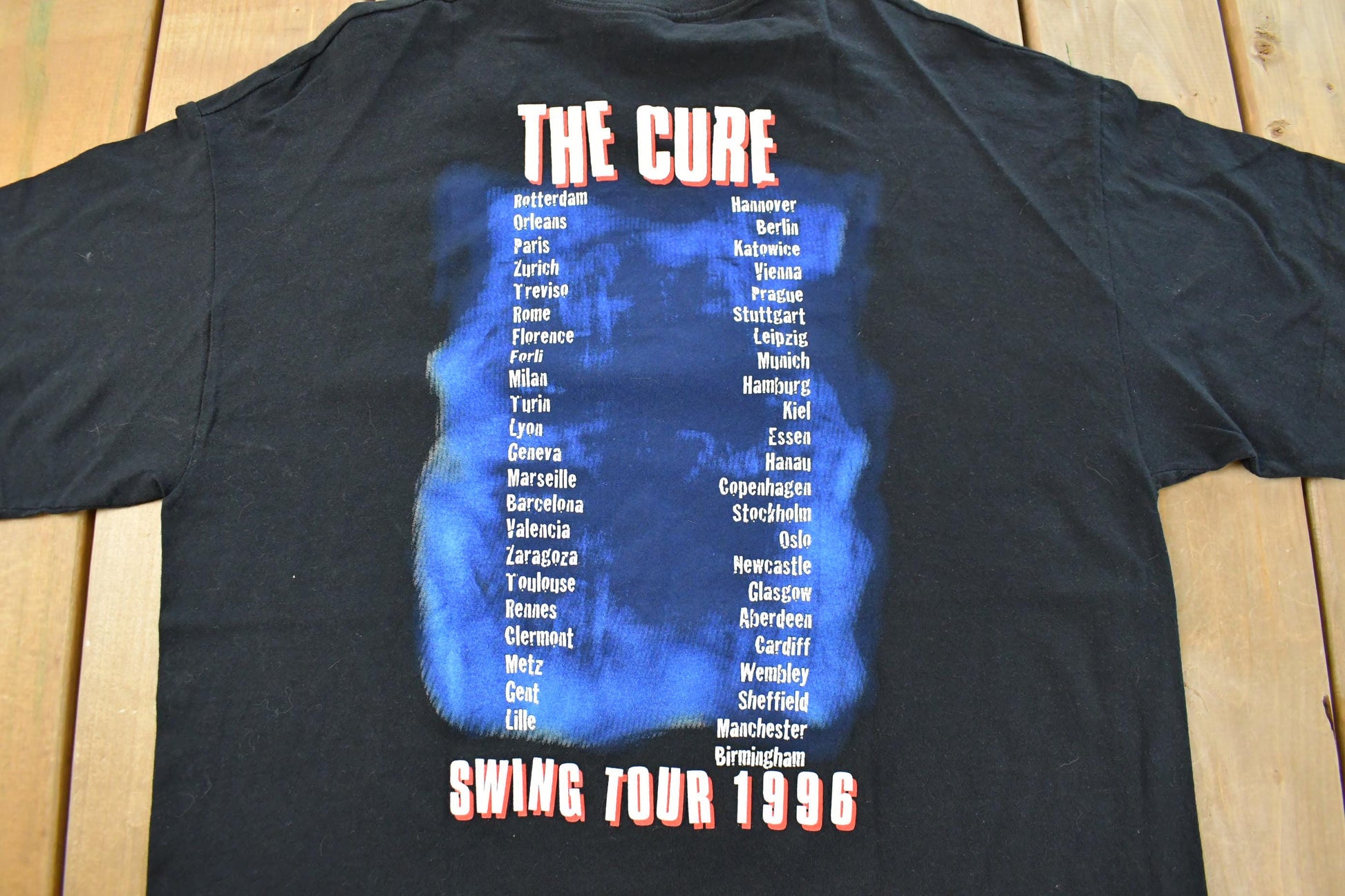 Vintage 1996 The Cure Treasure Wild Mood Swings Tour Dates Band T-Shirt Men's XL