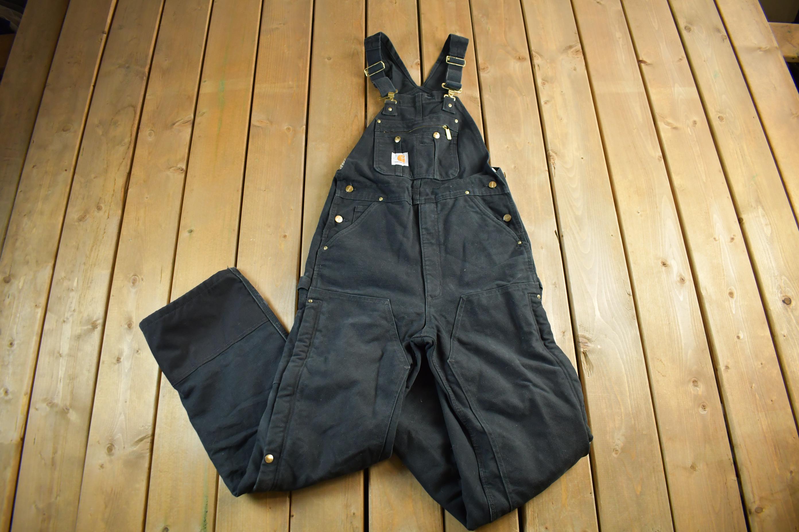 Vintage 1990s Carhartt Double Knee Canvas Overalls Size 32 x 32