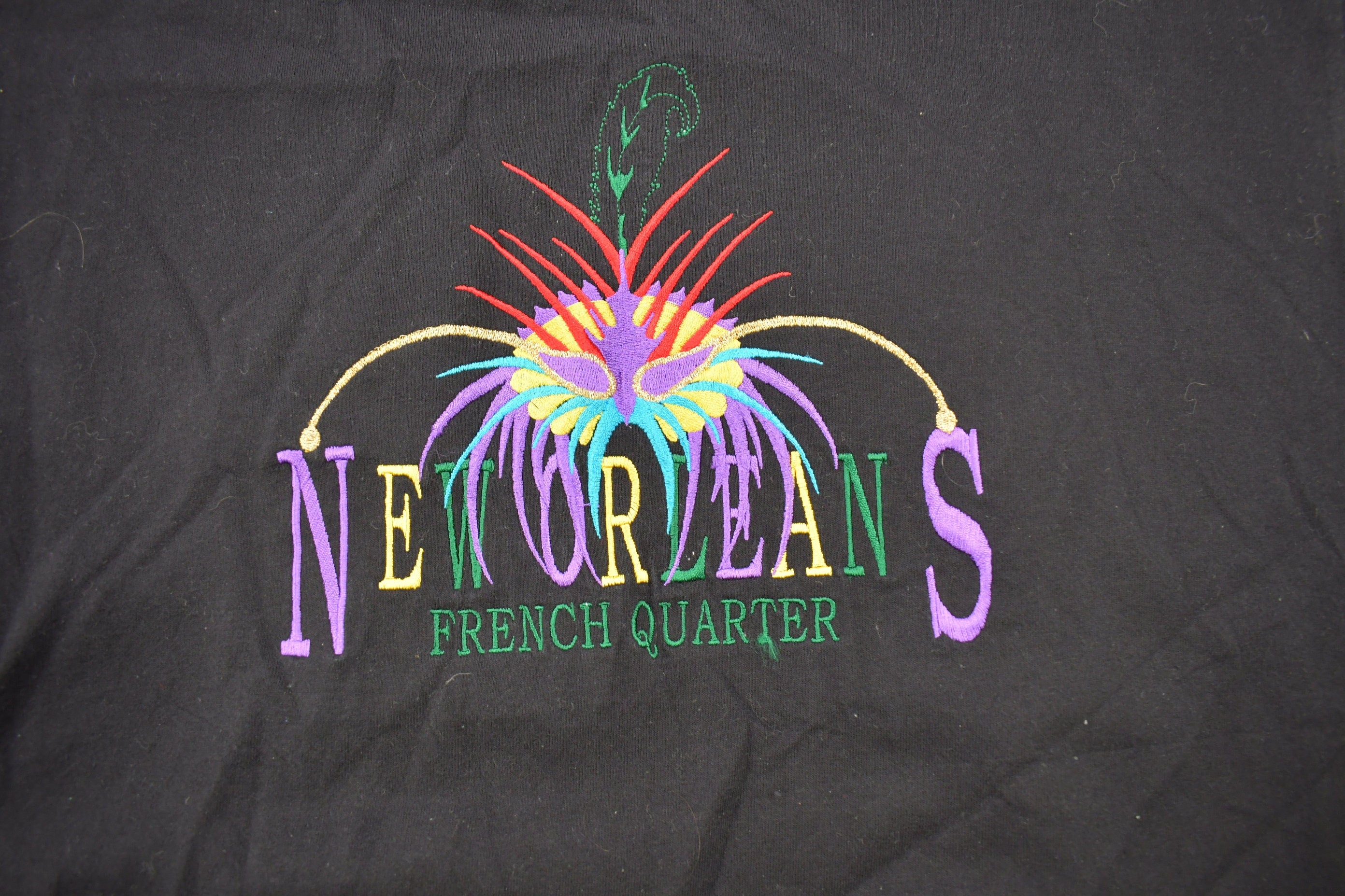 Vintage 1990s New Orleans French Quarter Embroidered Souvenir T Shirt