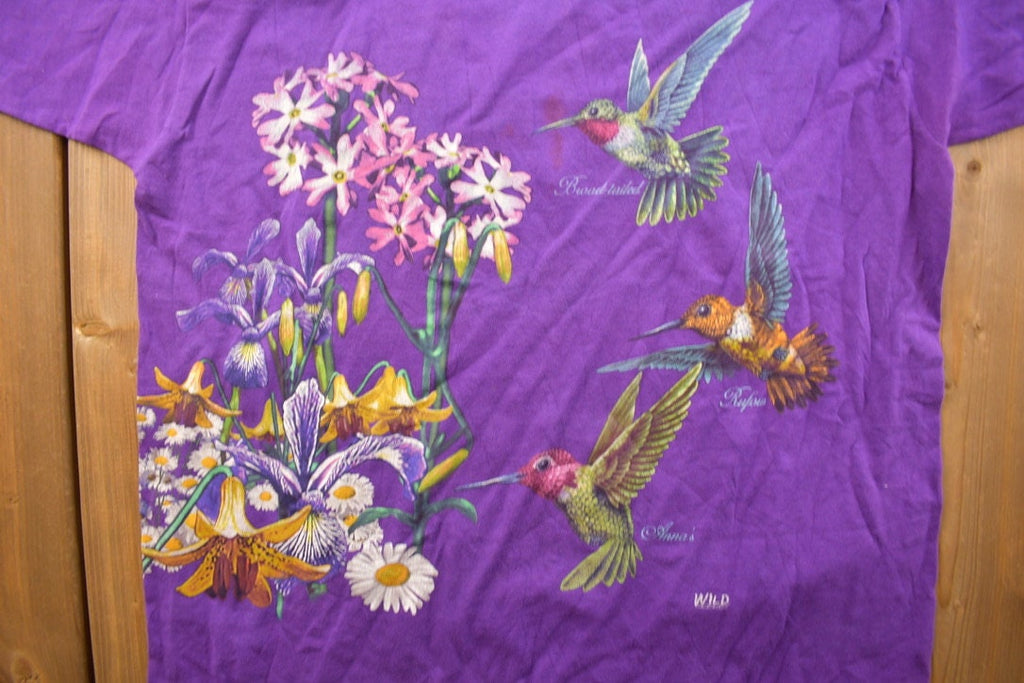 Vintage 1990s Hummingbird Themed Graphic T Shirt