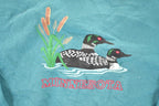 Vintage 1990s Minnesota Loons Crewneck Sweatshirt Men's L / Made In USA / 90s Embroidered Destination Crew Neck