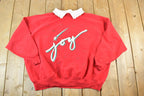 Vintage 1990s Joy Gopher Sport Cute Collared Crewneck Sweater Made In USA