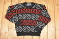 Vintage 1990s Sweater Graphix Abstract Knit Crewneck Sweater Men's L