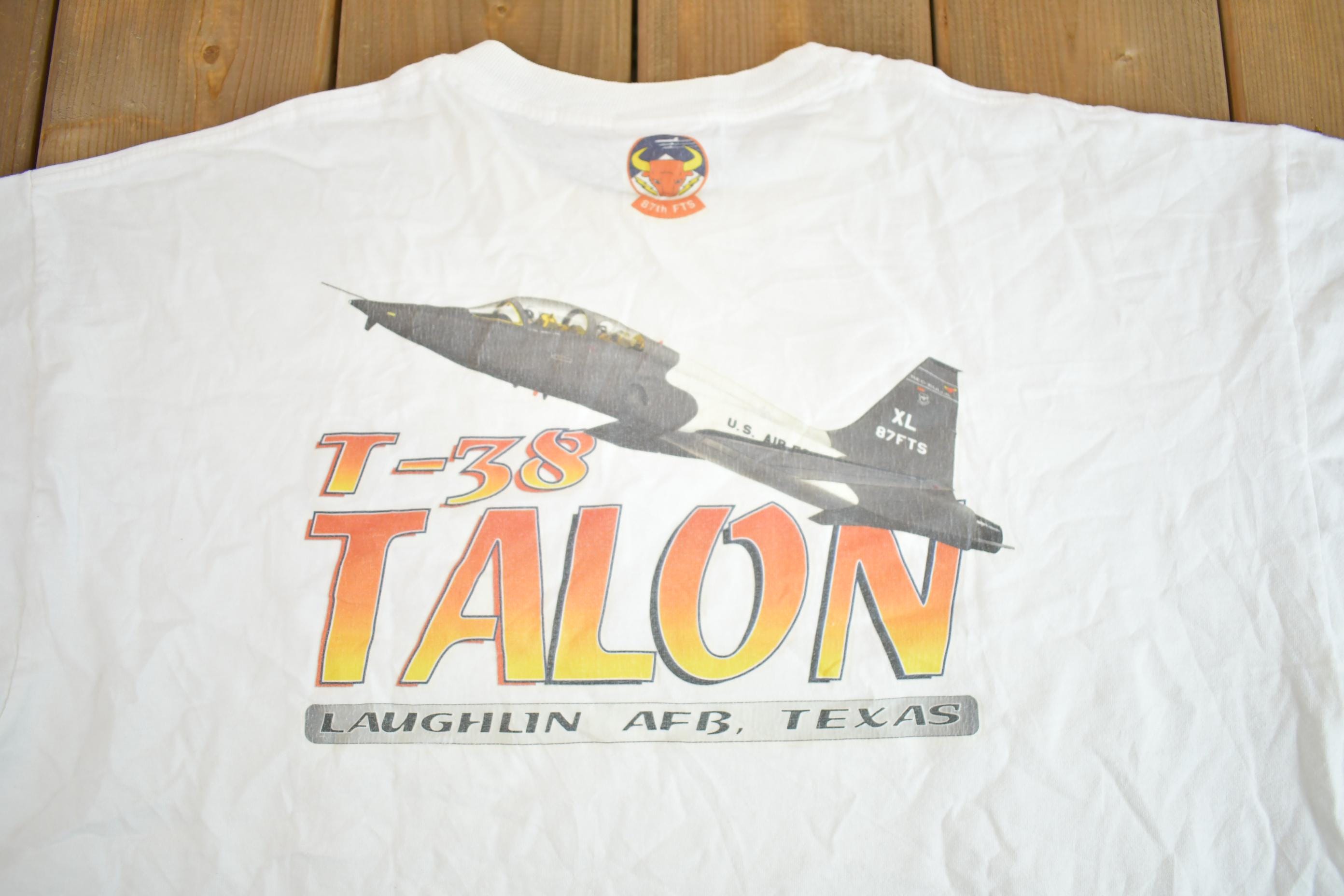 Vintage 1990s US Air Force Talon T-38 Fighter Jet Laughlin AFB Texas Graphic T Shirt