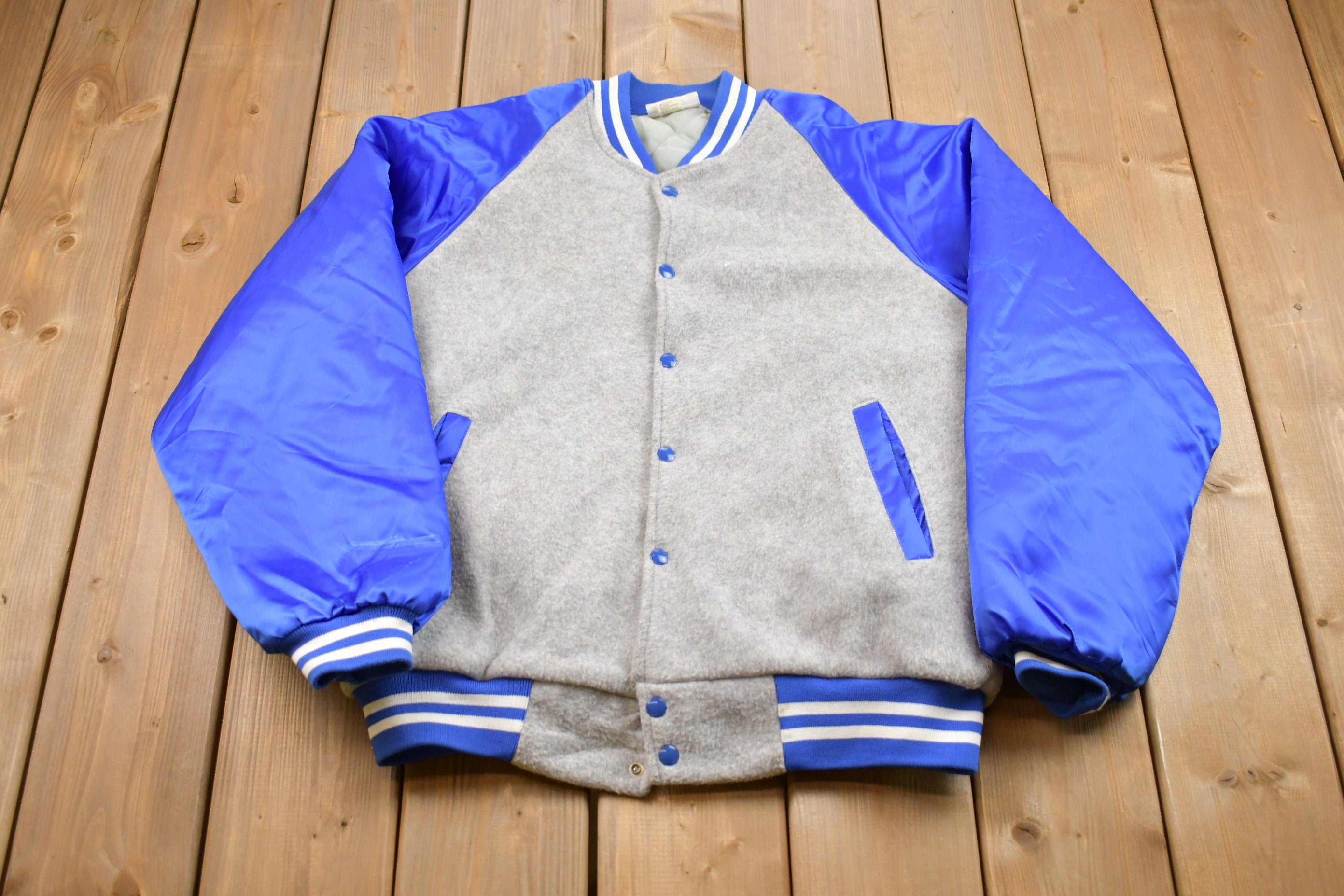 Vintage 1990s Chevrolet Hartwell Satin Wool Bomber Jacket