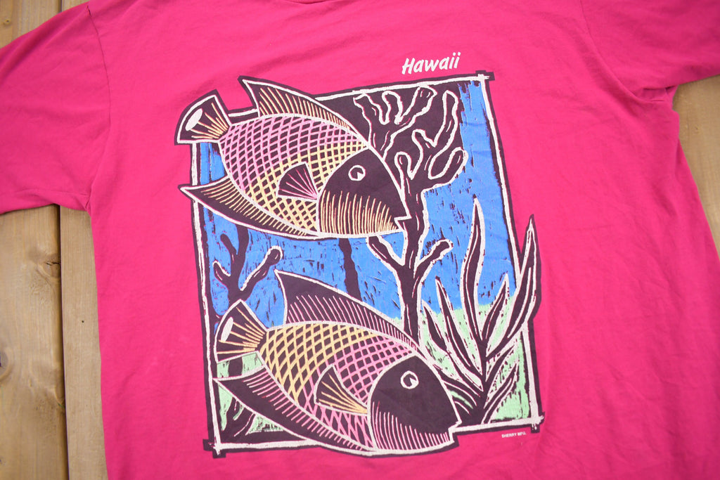 Vintage 1980s Hawaii Fish Graphic T-Shirt
