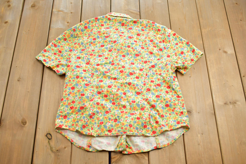 Vintage 1990s Susan Bristol Casuals Floral Casual Short Sleeve Button Up