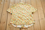 Vintage 1990s Susan Bristol Casuals Floral Casual Short Sleeve Button Up