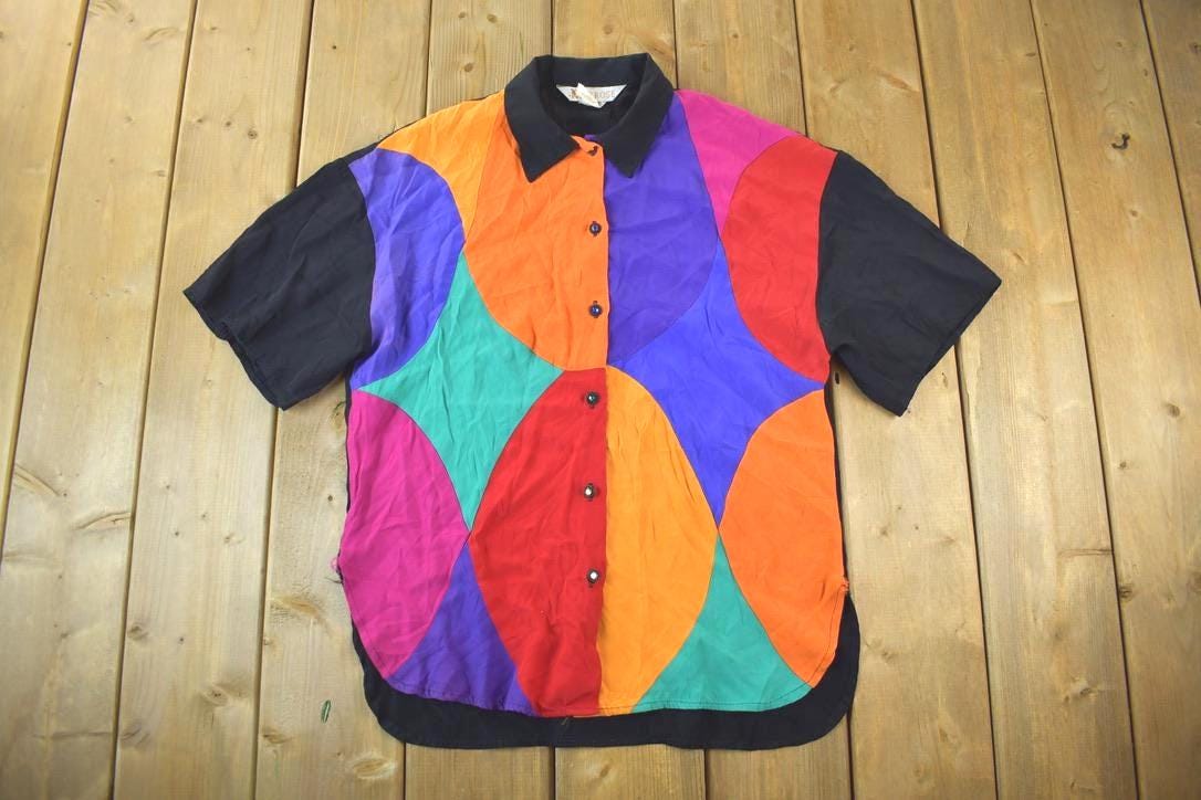 Vintage 1990s Melrose Abstract Graphic Button Up Shirt