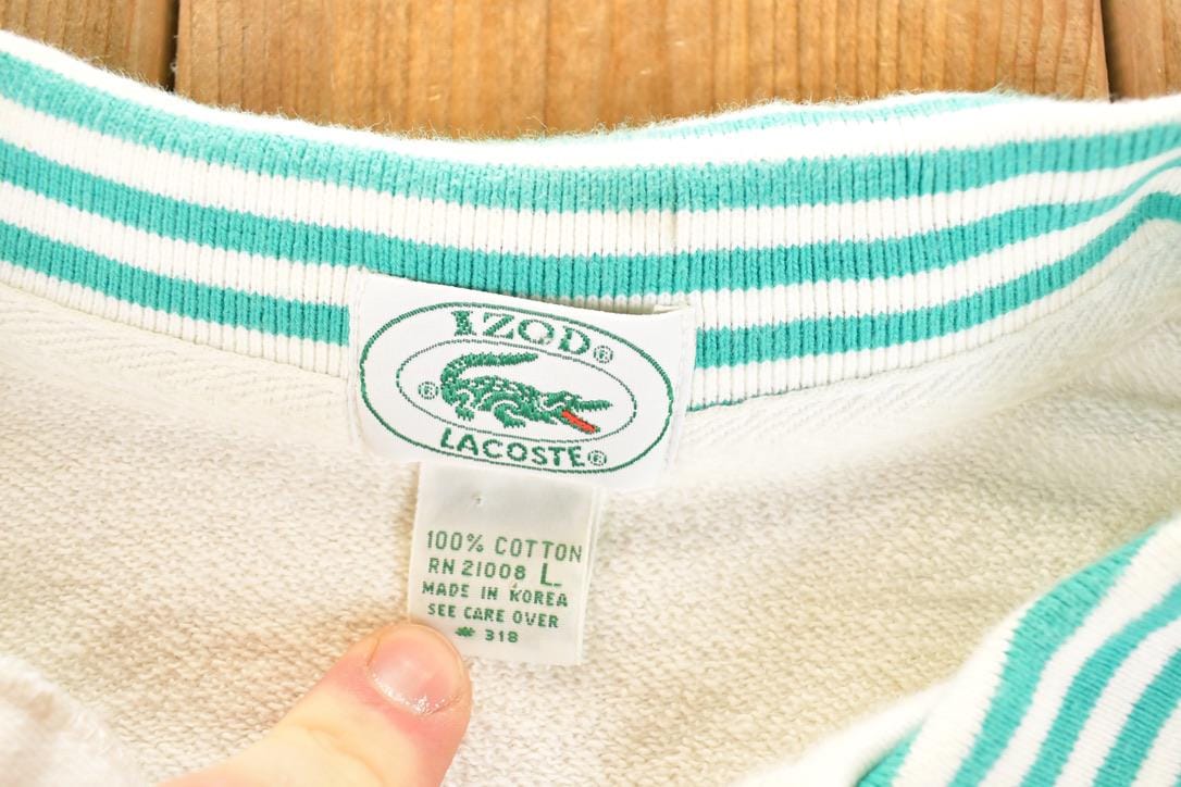 Vintage 1990s Izod Lacoste Colour Block Collared Crewneck Sweatshirt Men's L