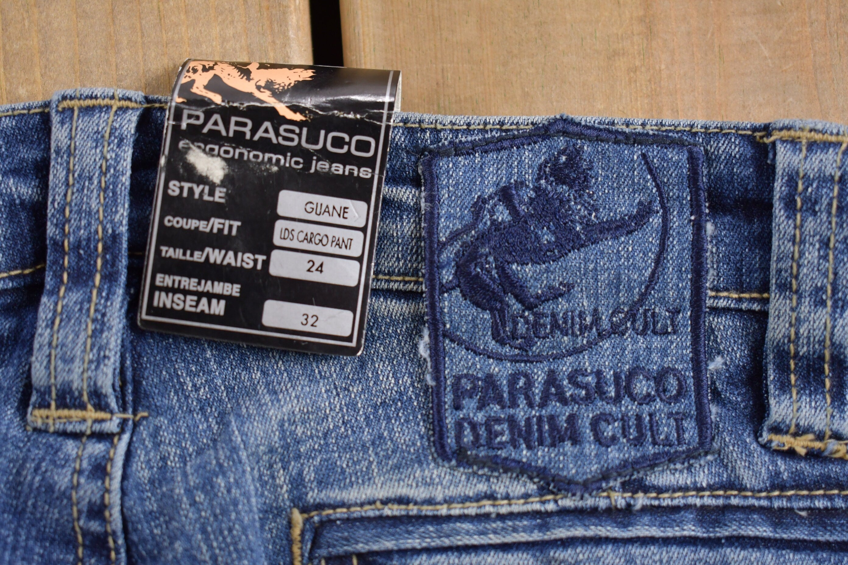 Vintage Deadstock Y2K Parasuco Flared Lowrise Cargo Jeans