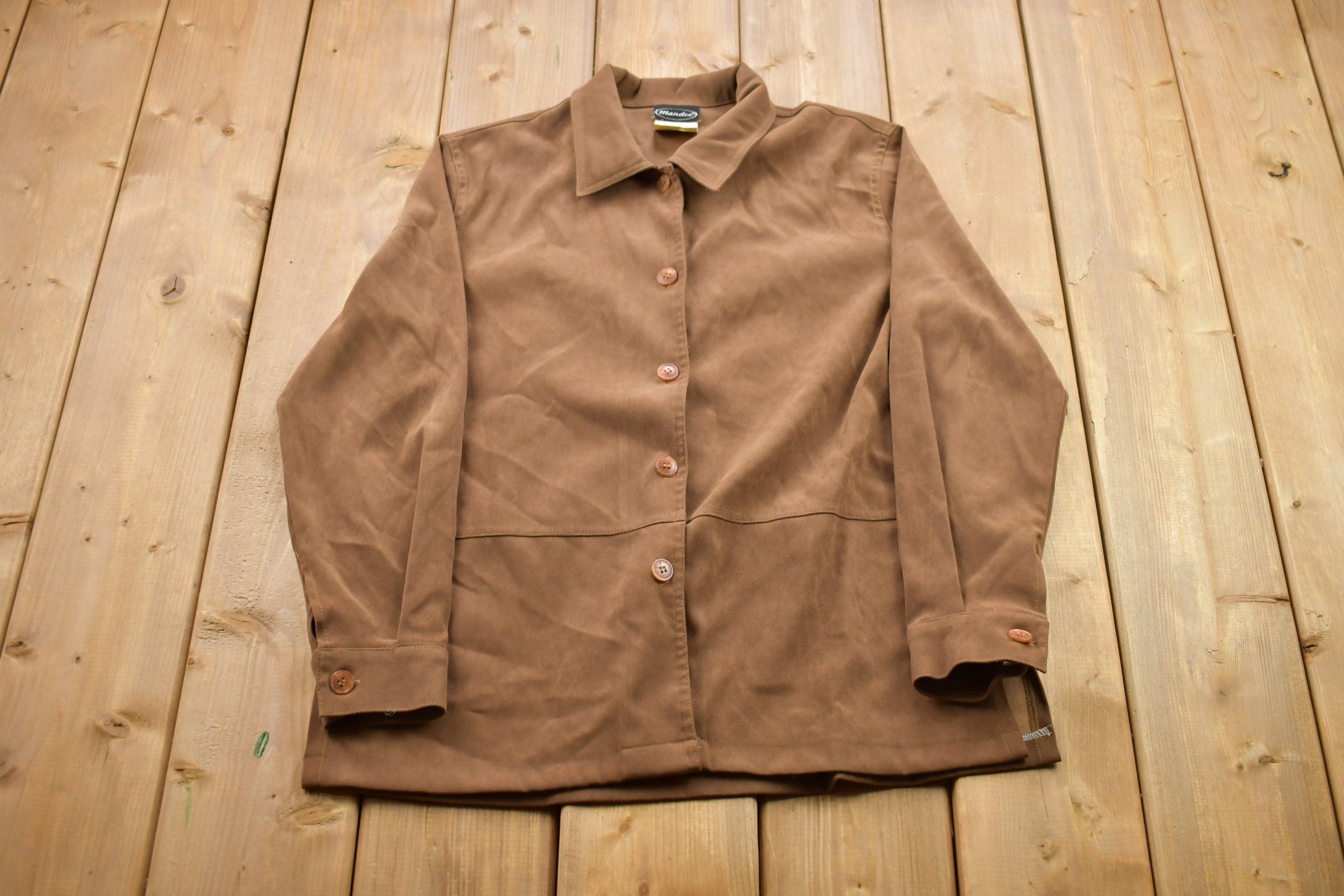 Vintage 1990s Mandee Blank Brown Button Up Shirt