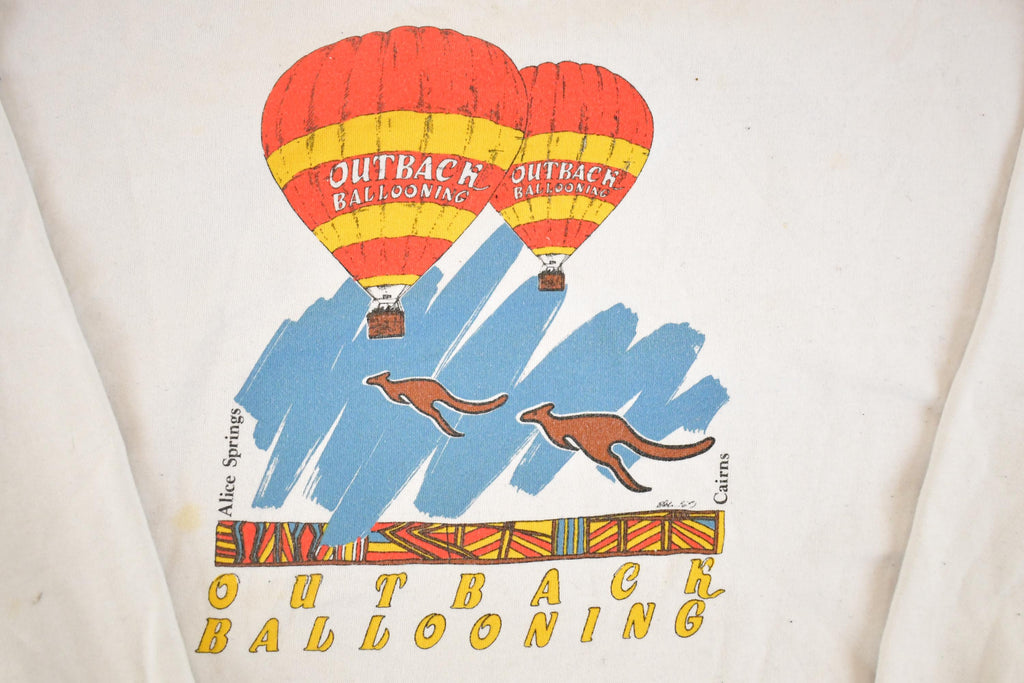 Vintage 1980s Outback Ballooning Australia Souvenir Crewneck Sweatshirt Mens L