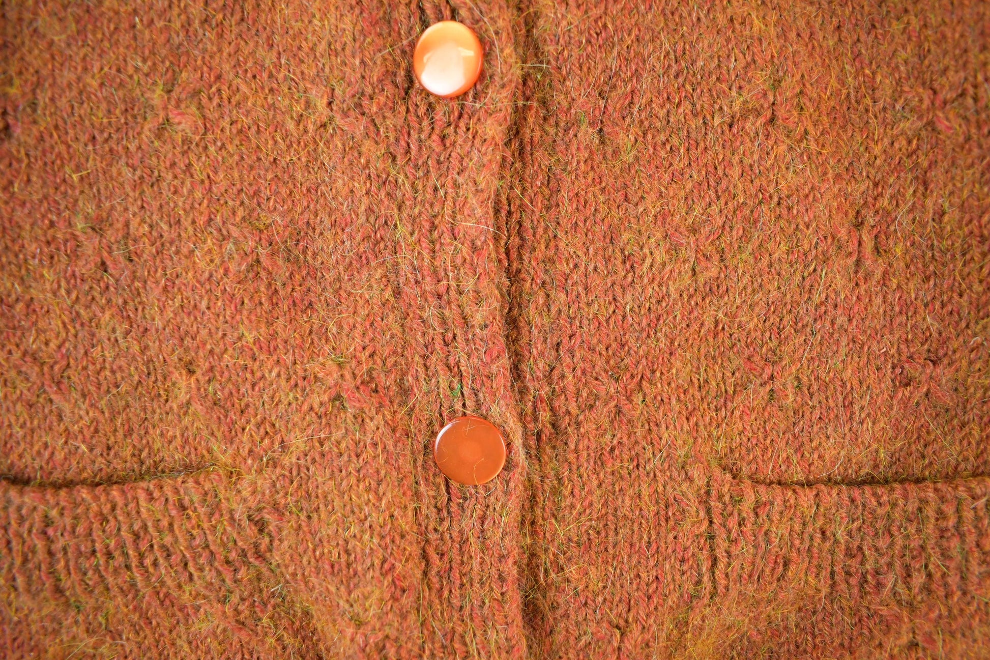 Vintage 1960s 1970s Wool Knit Cardigan Sweater Women's Medium