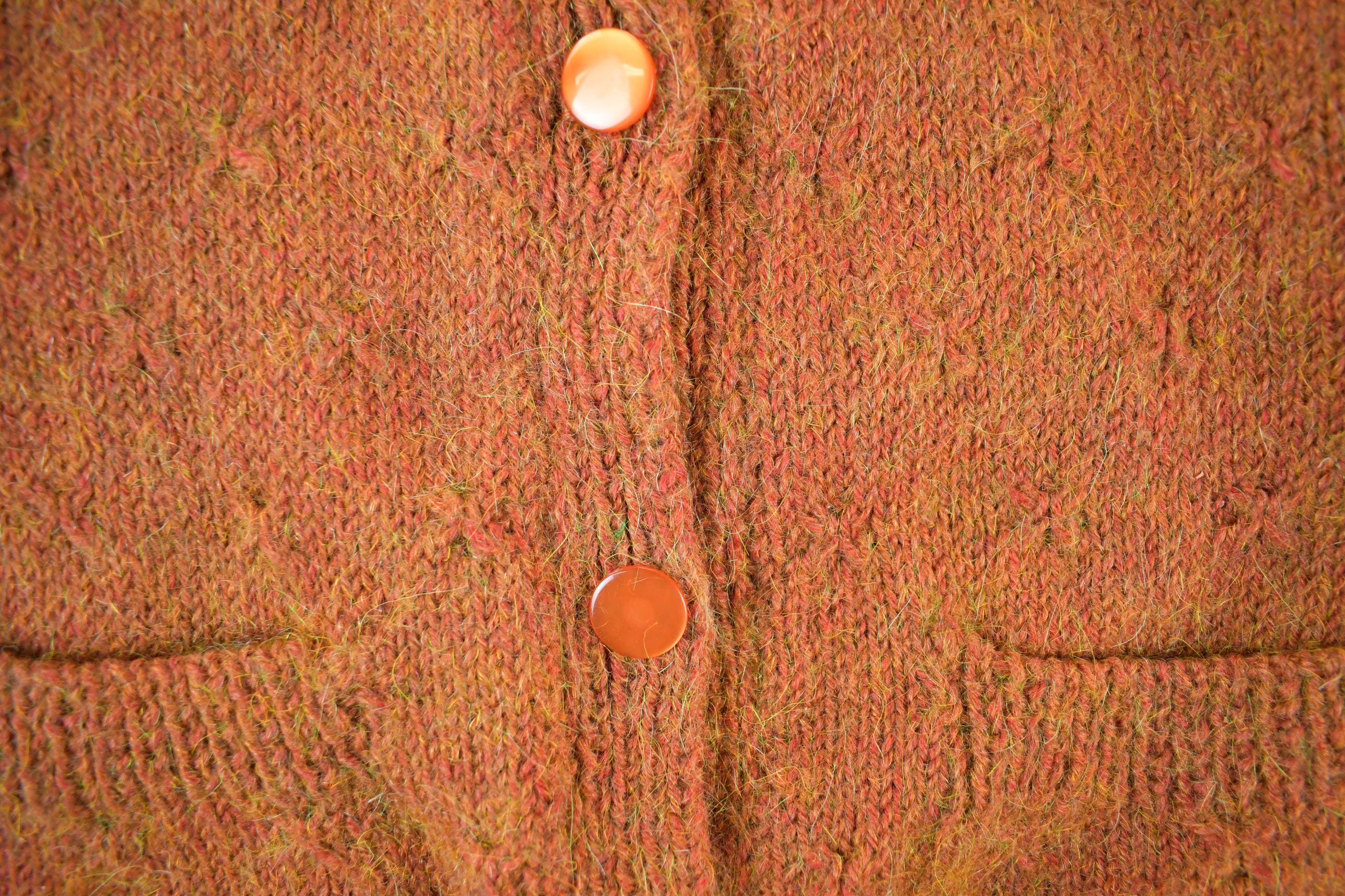 Vintage 1960s 1970s Wool Knit Cardigan Sweater Women's Medium
