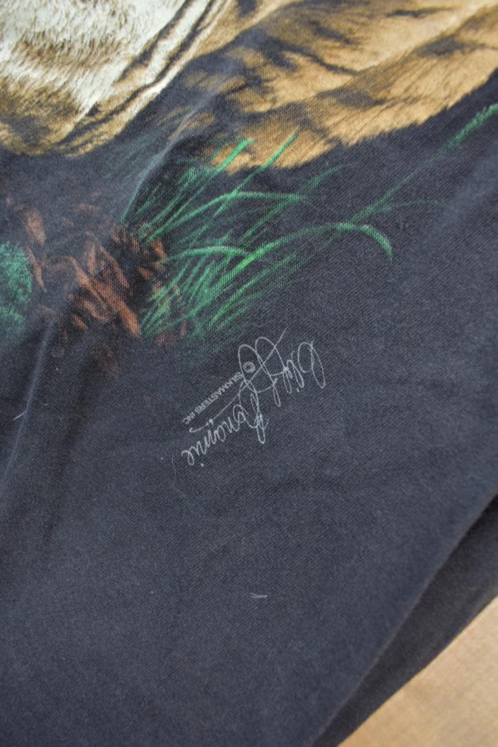 Vintage 1990s Extinction IS Forever White Tiger Graphic T-Shirt