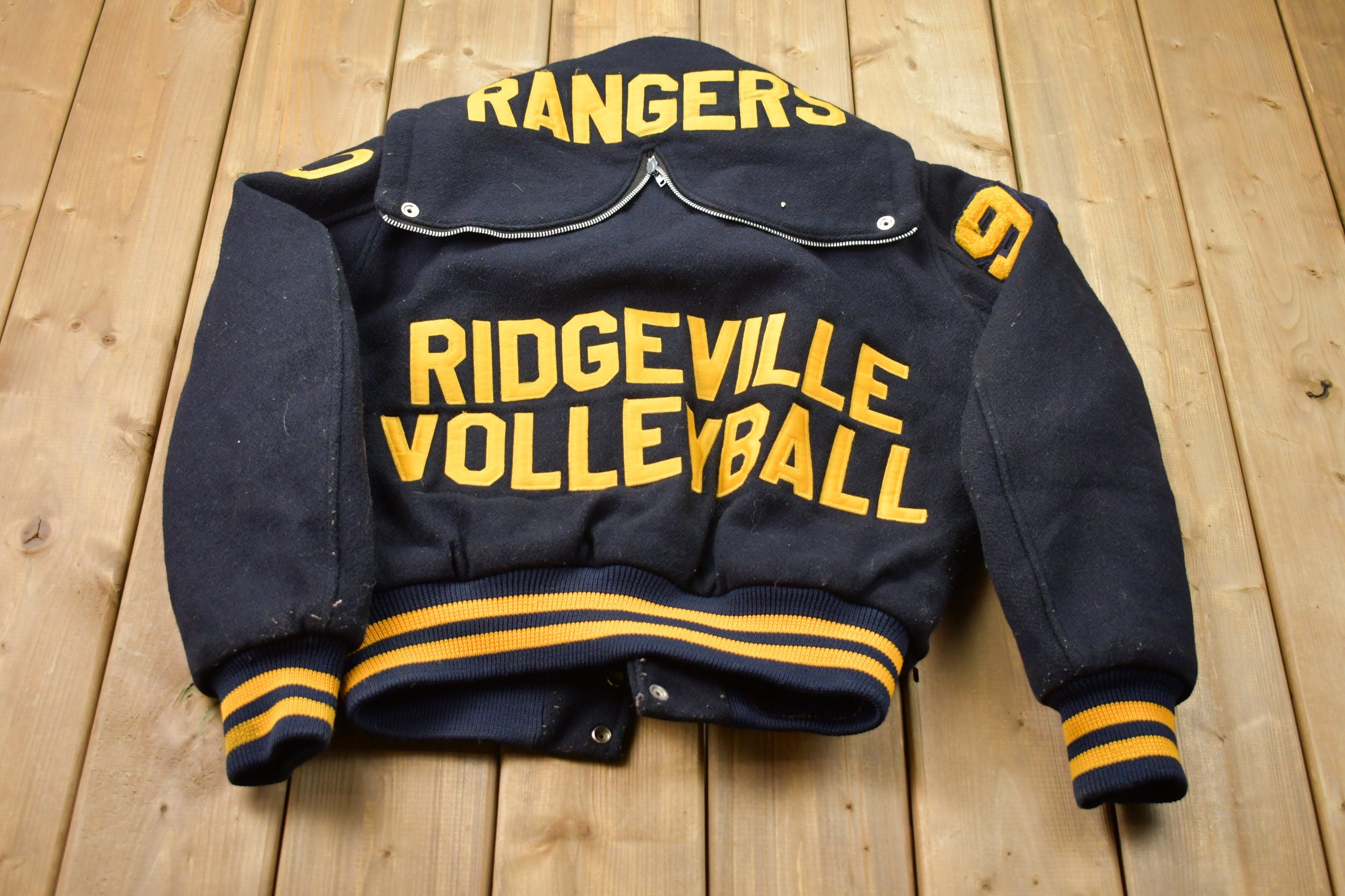Vintage 1980s Ridgeville Volleyball Varsity Jacket