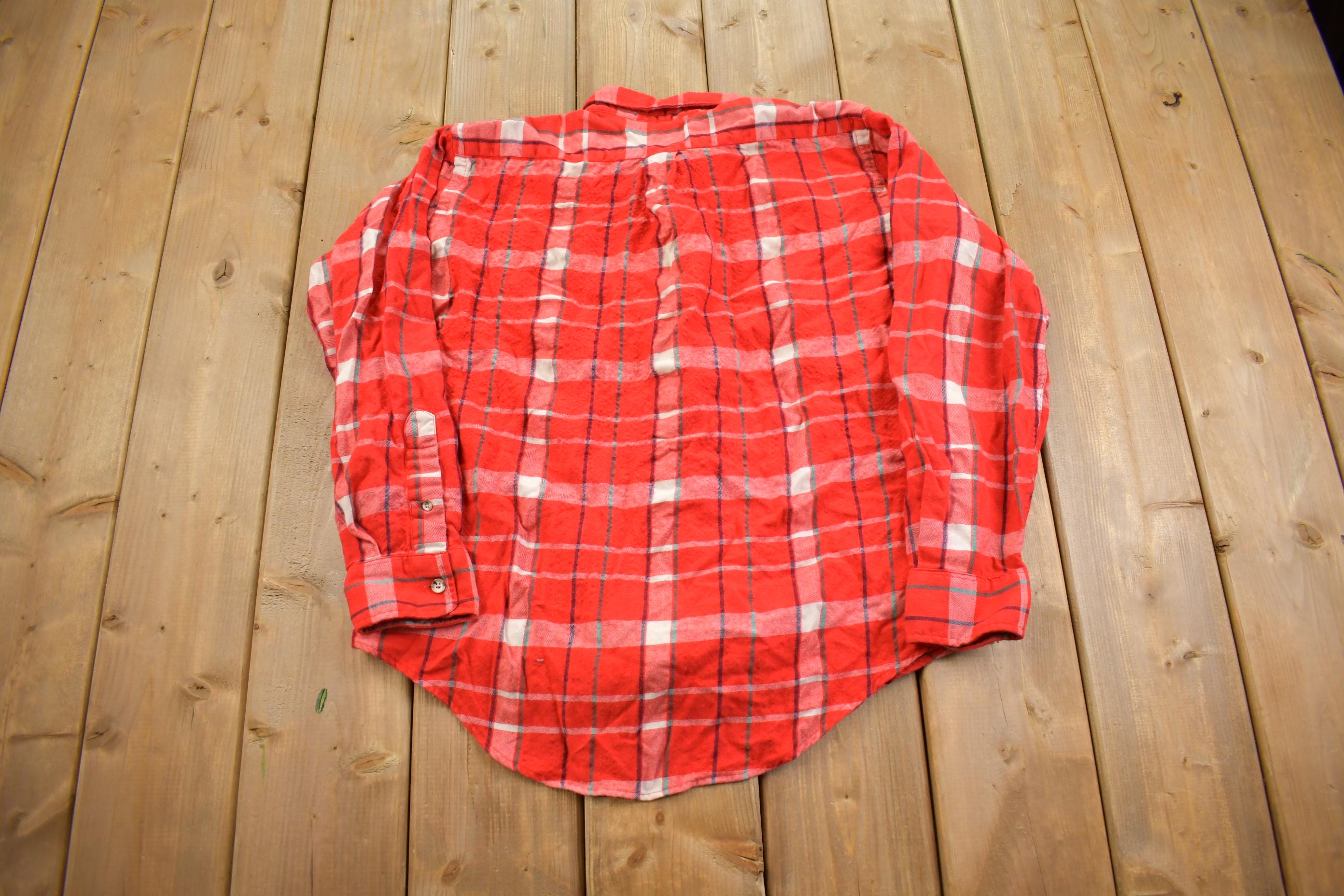 Vintage 1990s ViyellaPlaid Flannel Button Up Shirt - Made in Canada - Medium