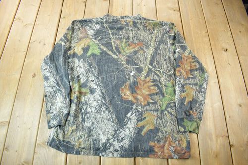 Vintage 1990s Mossy Oak Long Sleeve Camo T-Shirt / All Over Print / Outdoorsmen / Retro Style / Vintage Hunting T-Shirt / Camo T- Shirt