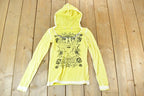 Women Vintage Vigoss Y2K T-Hooded Shirt / Vigoss Grunge Skull Print / Contrast Stitch / Internet Famous Clothing / Over Dyed / Y2K Bedazzled
