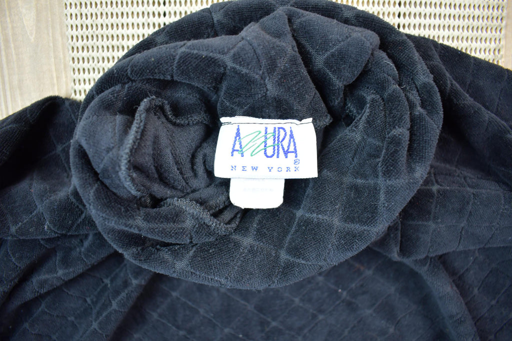 Vintage 1990s Black Turtle Neck Sweatshirt /
