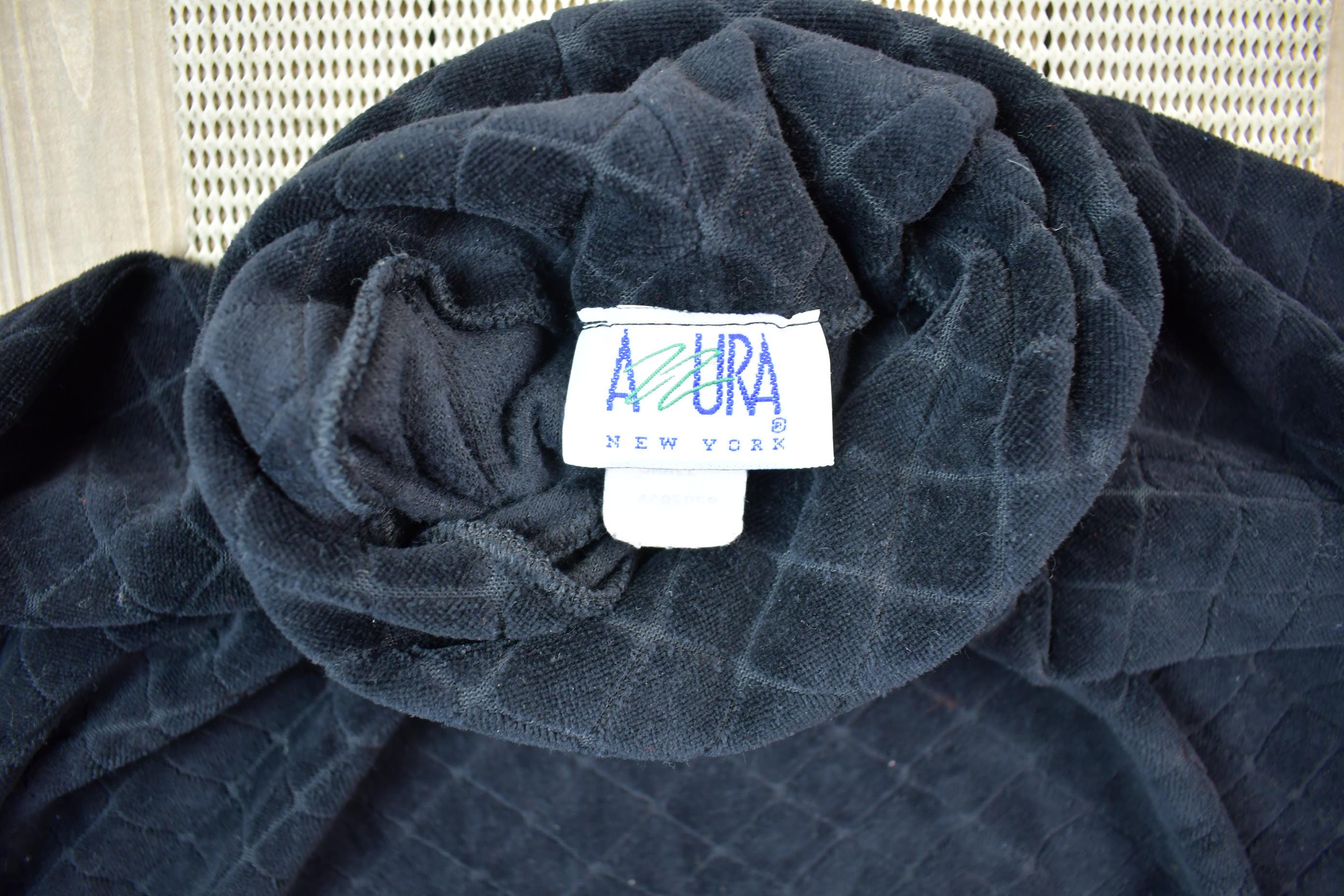 Vintage 1990s Black Turtle Neck Sweatshirt /