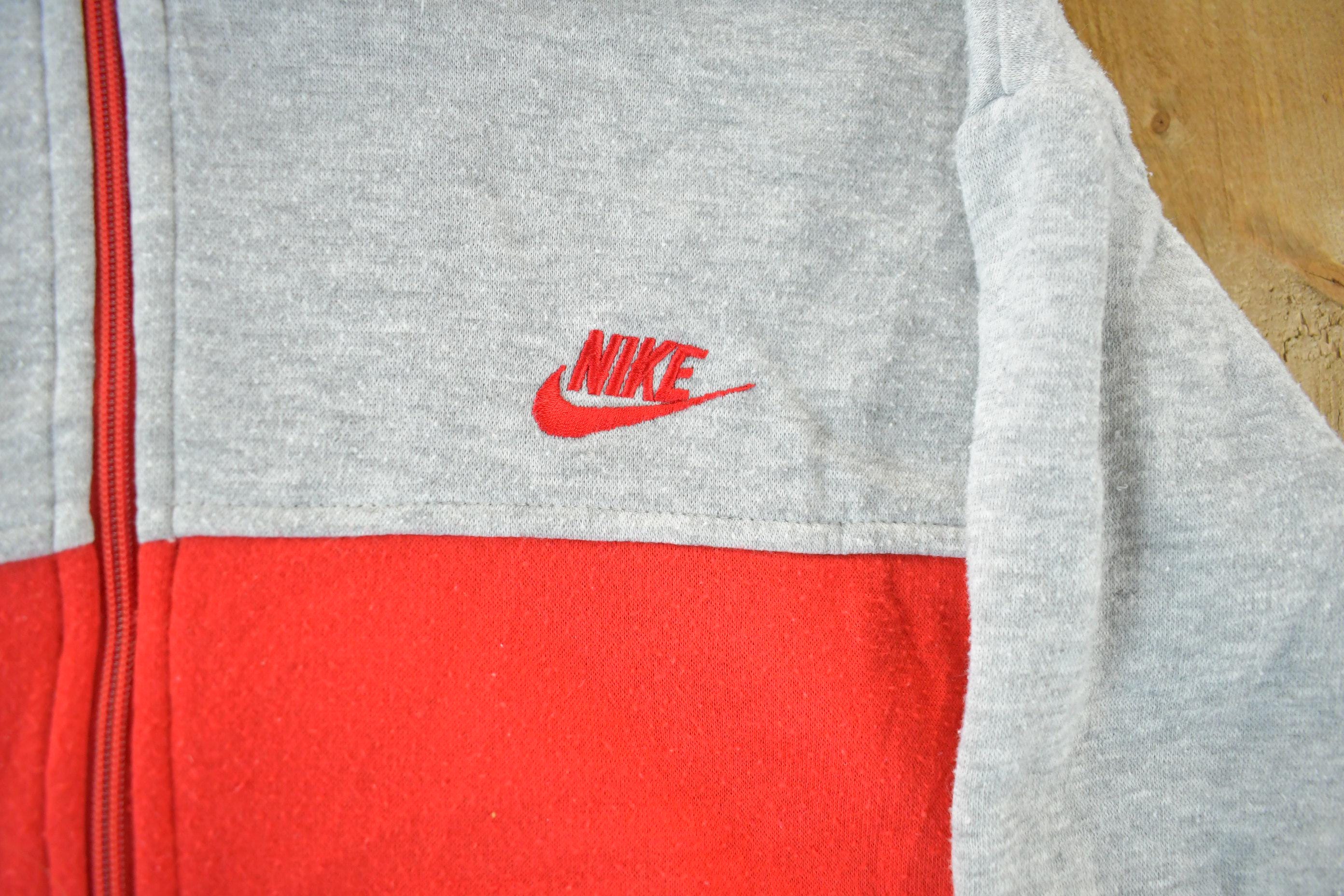Vintage 1990s Nike Embroidered Mini Swoosh Zip Up Sweatshirt