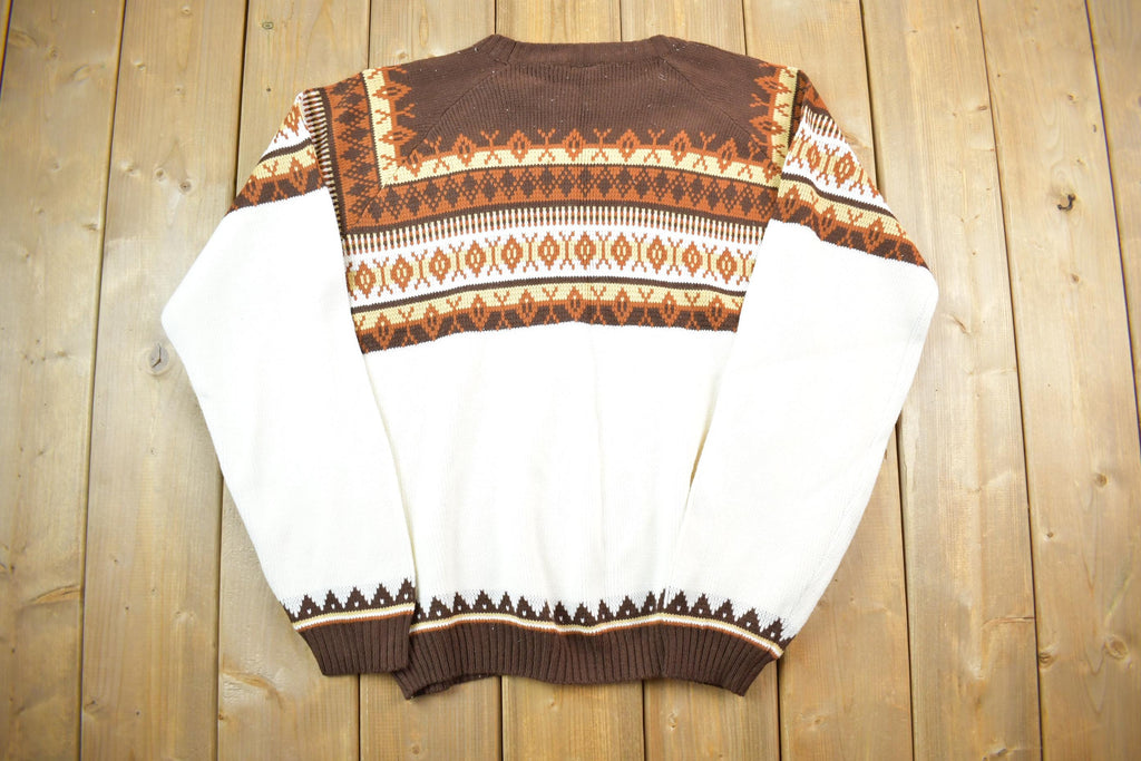 Vintage 1970s National Shirt Knit Crewneck Ski Style Sweater