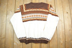 Vintage 1970s National Shirt Knit Crewneck Ski Style Sweater
