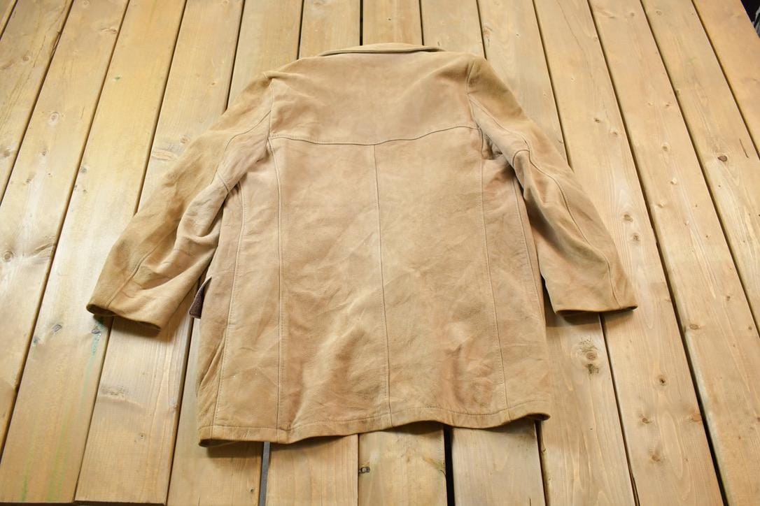 Vintage 1970s George Richards Genuine Leather Blazer Jacket Size 42