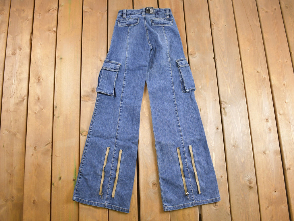 Vintage Deadstock Y2K Parasuco Flared Lowrise Cargo Jeans