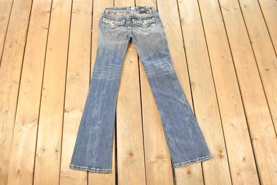 Vintage Deadstock Y2K Miss Me Bedazzled Low Rise Jeans Women's Size 26x31