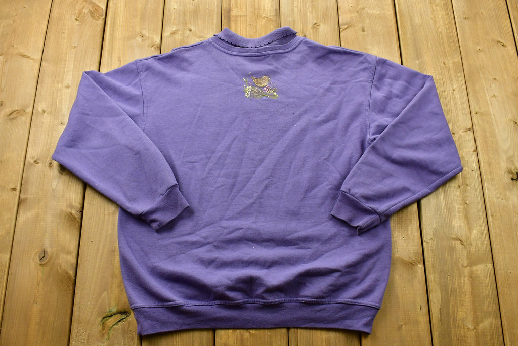 Vintage 90s Northern Reflections Collared Crewneck / Nature Print / Vintage Sweatshirt / Animal Print / Wilderness / Pullover Sweatshirt