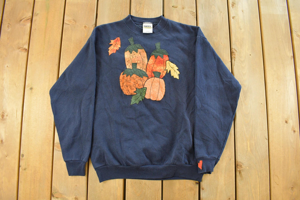 Vintage Pumpkin Autumn Crewneck Sweatshirt Men's Medium