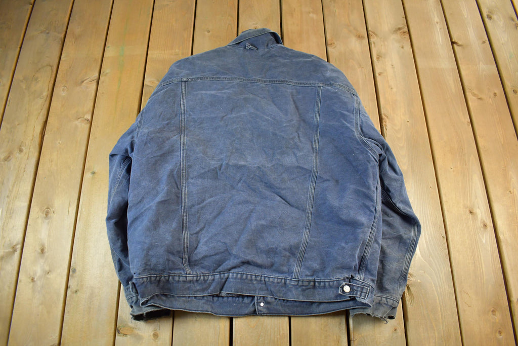 Vintage 1990s Carhartt Distressed Sun Faded Trucker Jacket Men's 3XL