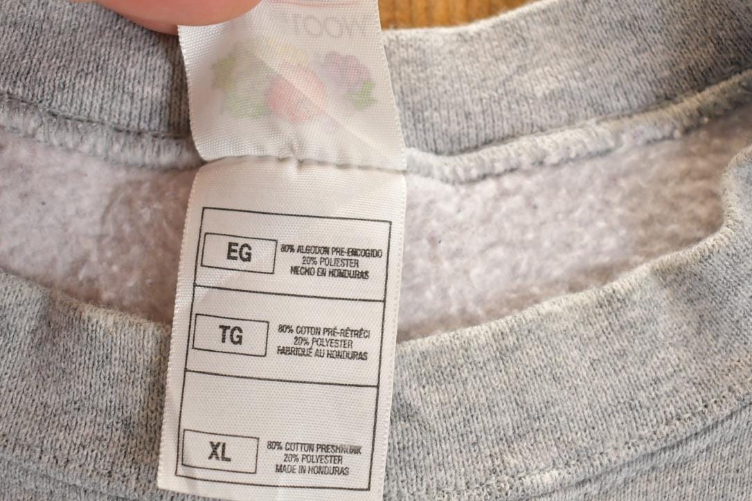 Vintage 1990s FOTL Blank Heather Grey Crewneck Sweatshirt Men's L