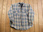 Vintage 1990s Lined Plaid Button Up Flannel Shirt