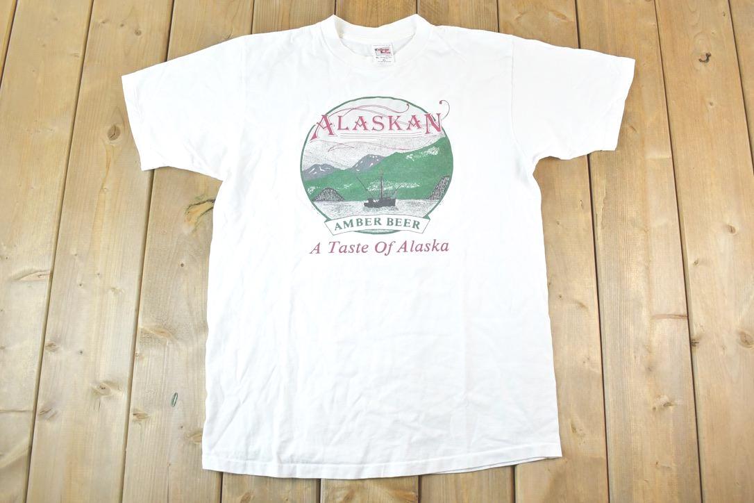 Vintage 90s Alaskan Amber Beer T-Shirt - Souvenir Vacation Tee