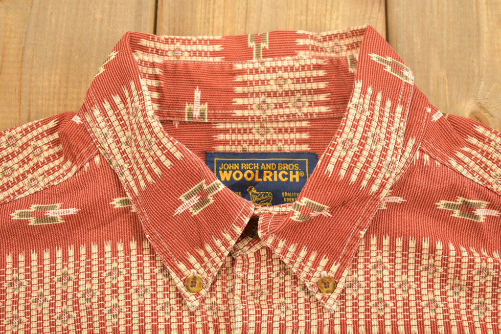 Vintage 2000ss Woolrich Abstract Flannel Button Shirt