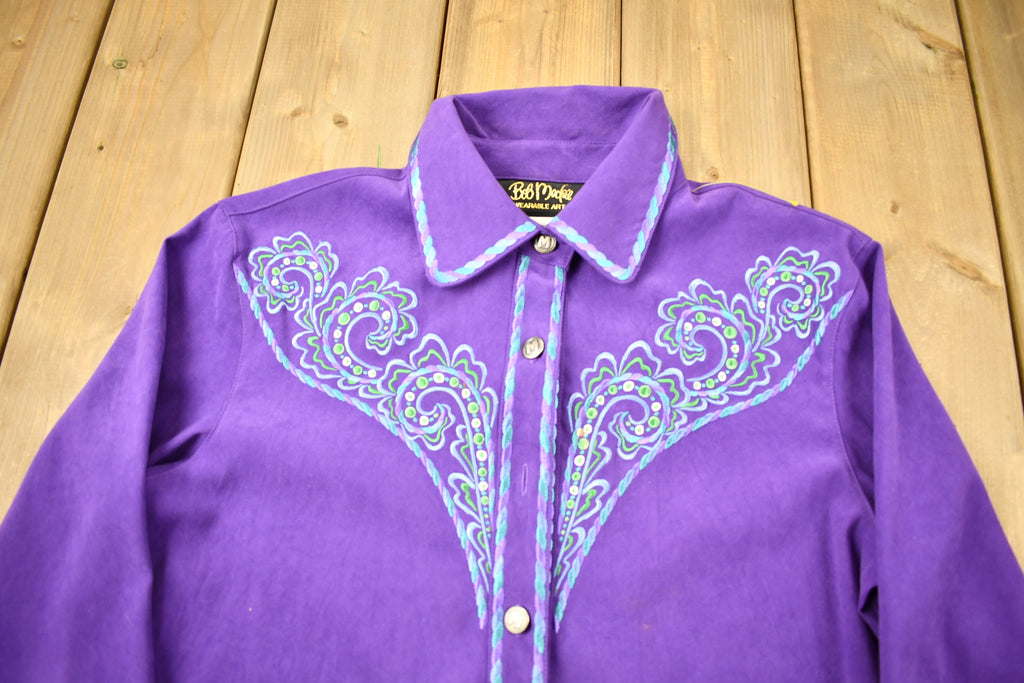 Vintage 1980s Bob Mackie Western Style Button Up Shirt