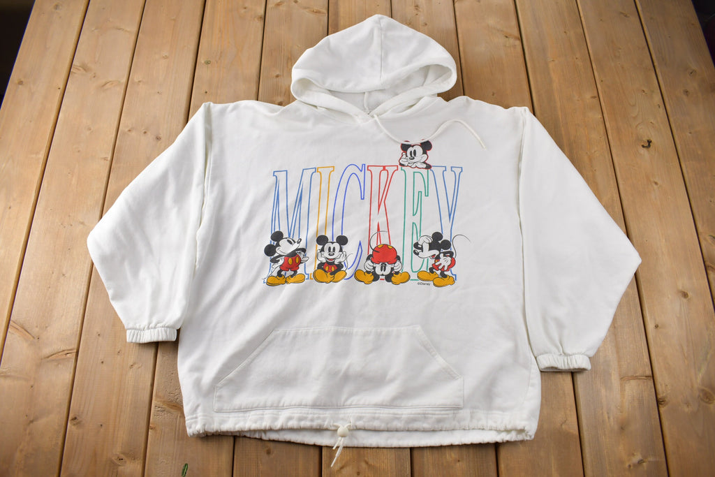 Vintage 1990s Mickey & Co Mickey Mouse Graphic Disney Hoodie Size M Made In USA
