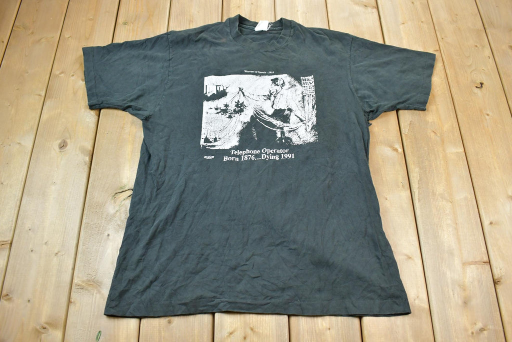 Vintage 1990s Weavers Of Speech Telephone Operator Single Stitch Graphic T-Shirt Made In Canada