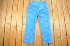 Vintage 1990's Blue EHL No Wrinkle Cotton Pleated Pants 30-32 x 28