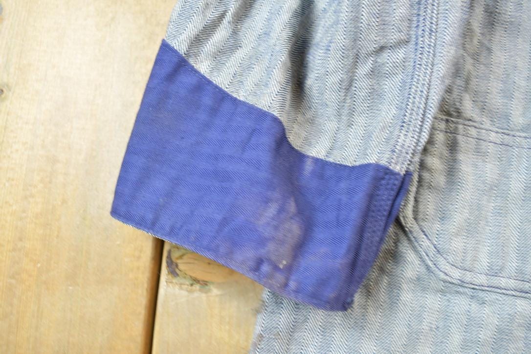 Vintage 1940s 4 Pocket Shop Coat Johnson & Co Go-Pfor 48 Herringbone