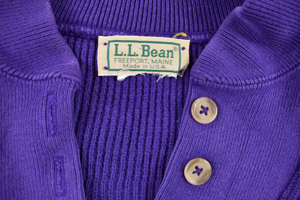 Vintage 1990s L.L Bean Button Up Knitted Crewneck Sweater